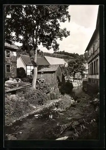 AK Lauenberg /Krs. Einbeck, Ortspartie mit Bach