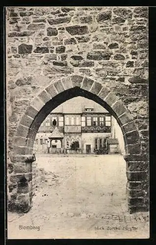 AK Blomberg / Lippe, Blick durchs Burgtor