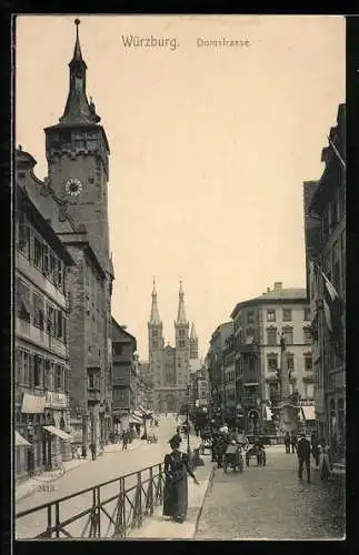 AK Würzburg, Blick in die Domstrasse