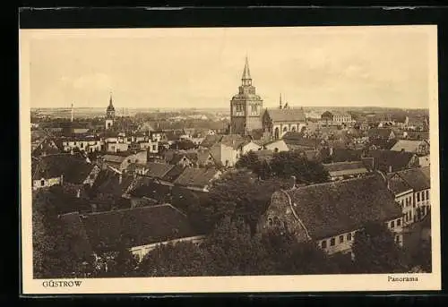 AK Güstrow, Teilansicht aus der Vogelschau