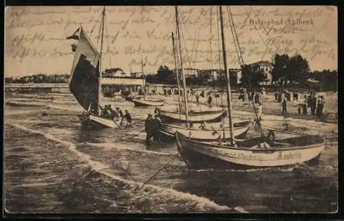 AK Ahlbeck, Ostseebad, Strand mit Booten