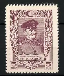 Reklamemarke General-Feldmarschall von Mackensen uniformiert im Portrait