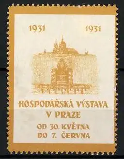 Reklamemarke Praze, Hospodarska Výstava 1931, Stadtansicht