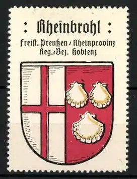 Reklamemarke Rheinbrohl, Freistaat Preussen, Rheinprovinz, Reg.-Bez. Koblenz, Wappen