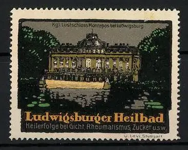 Reklamemarke Ludwigsburg, Kgl. Lustschloss Monrepos, Heilbad