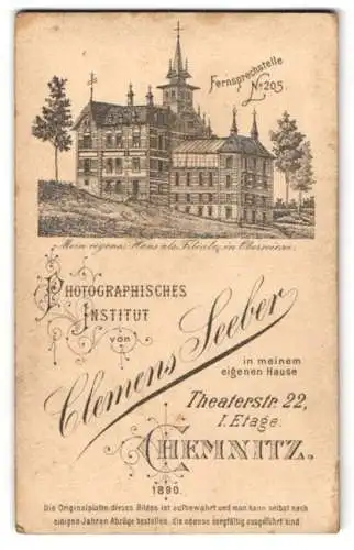 Fotografie Clemens Seeber, Chemnitz, Theater Str. 22, Ansicht Chemnitz, Blick auf`s Wohnhaus und Atelier des Fotografen