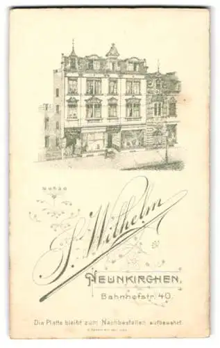 Fotografie S. Wilhelm, Neunkirchen, Bahnhofstr. 40, Ansicht Neunkirchen, Ateliersansicht mit der Fasade und Schaufenster