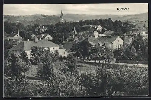 AK Kreischa / Erzgeb., Panorama mit Kirche