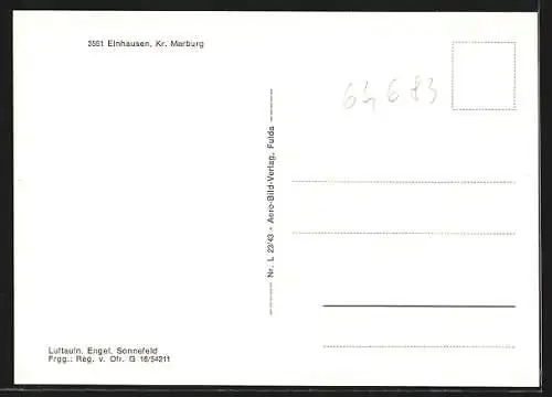 AK Elnhausen / Marburg, Teilansicht, Luftbild