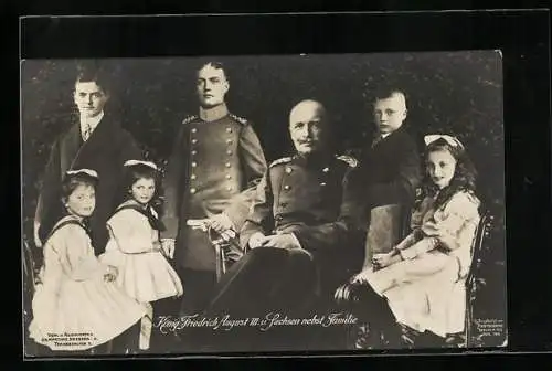 AK König Friedrich August III. von Sachsen nebst Familie