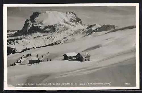AK Albergo Pensione Dialer verso il Sassopiatto, Alpe di Siusi