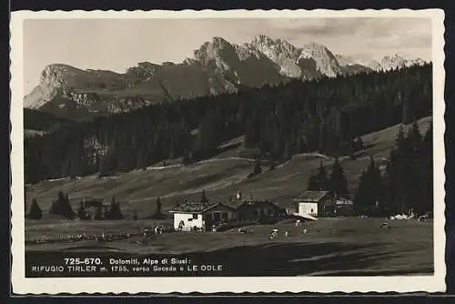 AK Rifugio Tirler verso Seceda e le Odle, Alpe di Siusi, Dolomiti
