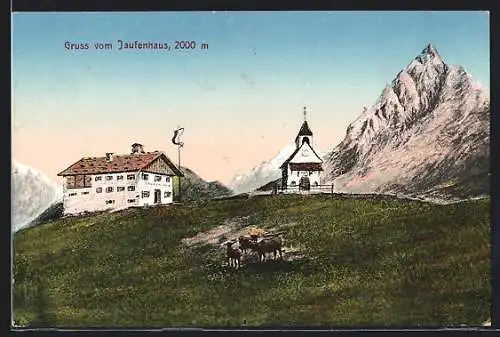 AK Jaufenhaus, Berghütte mit Kirche