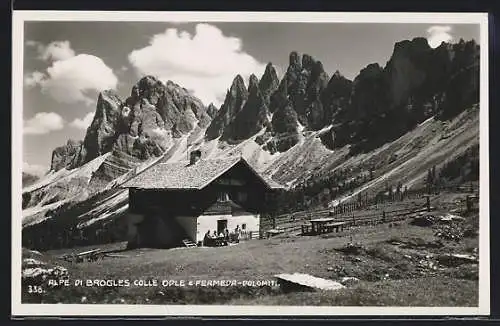 AK Berghütte Alpe di Brogles colle Odle e Fermeda, Dolomiti