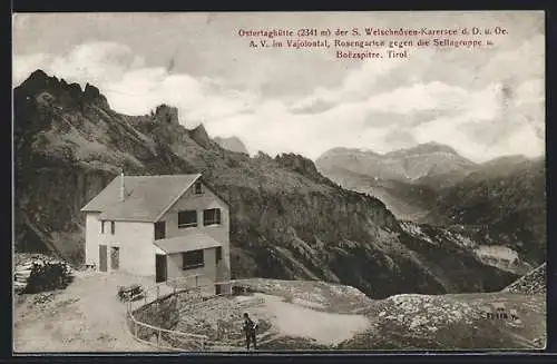 AK Ostertaghütte mit Sellagruppe und Boezspitze