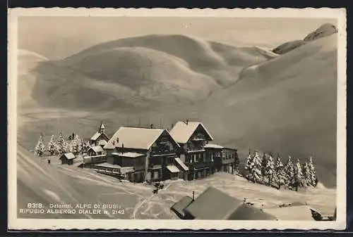 AK Rifugio Albergo Dialer, Ansicht im Winter