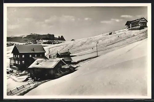 AK Rifugio al Sole, Ansicht mit Umgebung im Winter