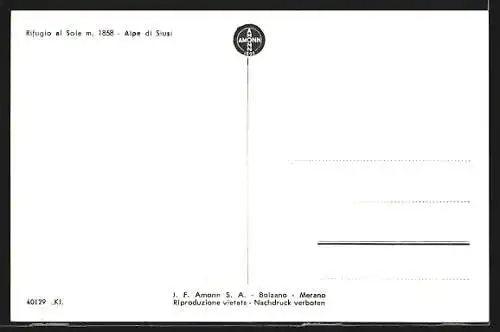 AK Rifugio al Sole, Ansicht mit Umgebung im Winter