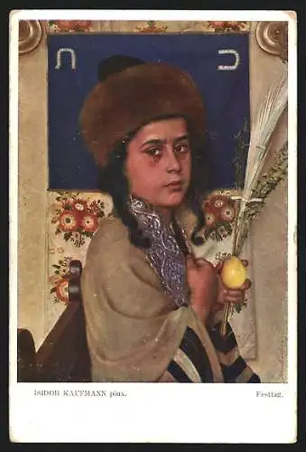 AK Junge jüdische Frau an einem Festtag