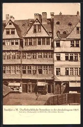 AK Frankfurt a. M., Das Rothschildsche Stammhaus in der alten Judengasse 1869