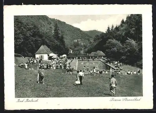 AK Bad Bertrich, Diana Strandbad mit Gästen