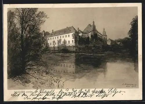 Künstler-AK Jüchen /Rhld., Schloss Dyck