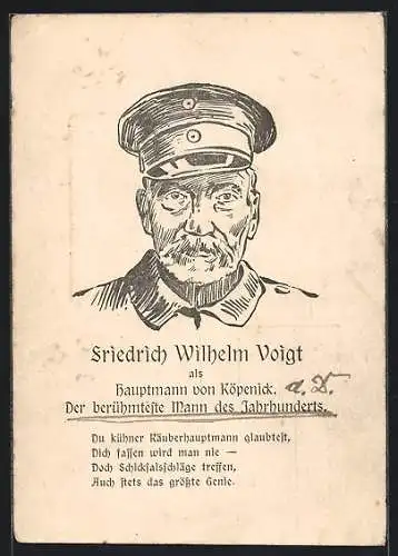 AK Berlin, Friedrich Wilhelm Voigt als Hauptmann von Köpenick