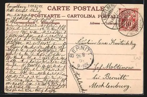 AK Engelberg, Teilansicht mit Hahnen, Spannörter und Titlis