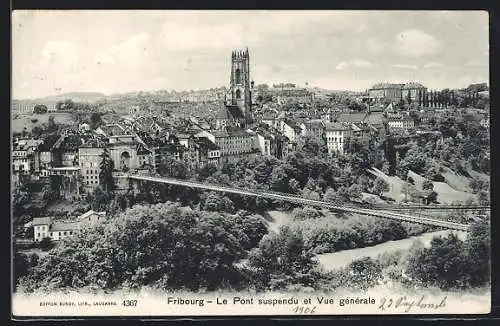 AK Fribourg, Le Pont suspendu et vue générale