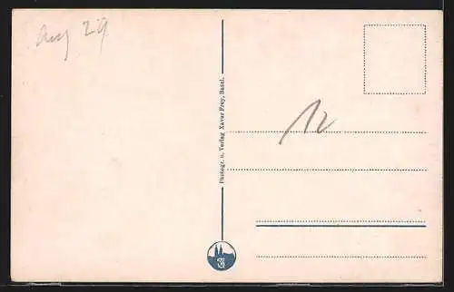 AK Basel, Teilansicht mit Rathaus und Münster