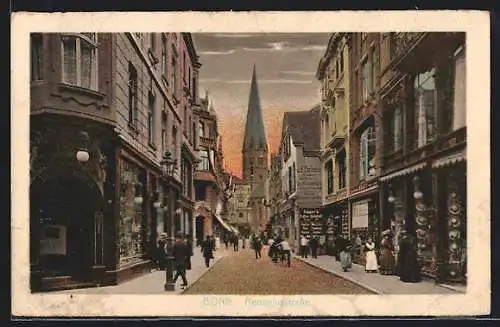 AK Bonn, Abendstimmung in der Remigiusstrasse