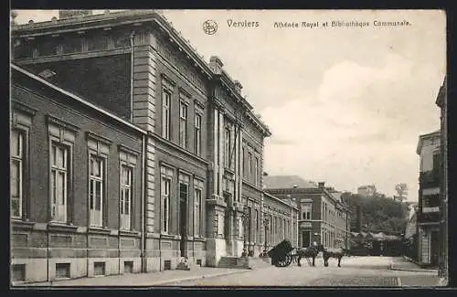 AK Verviers, Athénée Royal et Bibliotheque Communale