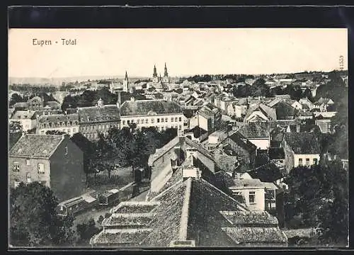 AK Eupen, Ortsansicht aus der Vogelschau