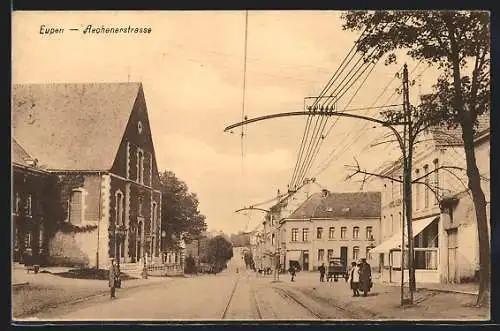 AK Eupen, Aachenerstrasse im Sonnenschein