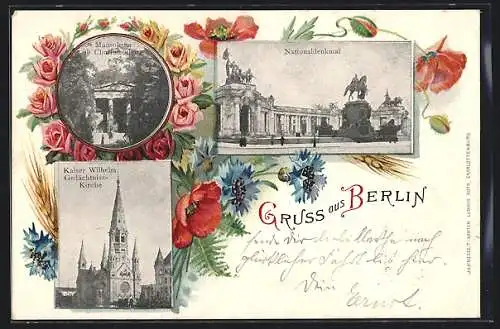 AK Berlin-Charlottenburg, Mausoleum, Kaiser Wilhelm Gedächtnis-Kirche, Nationaldenkmal