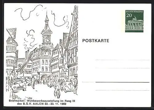 AK Aalen, Briefmarken-Wettbewerbsausstellung im Rang III. des B.S.V. 1969, Ganzsache