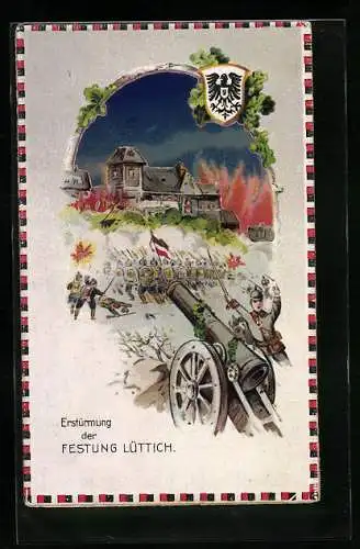 AK Lüttich, Erstürmung der Festung durch deutsche Truppen, Halt gegen das Licht