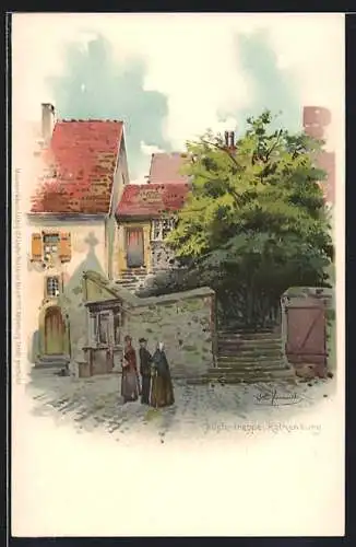 Künstler-AK Otto Hammel: Rothenburg ob der Tauber, Küstertreppe