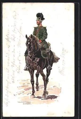 Künstler-AK Anton Hoffmann - München: Offizier der K. B. Gendarmerie 1870