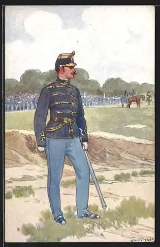 Künstler-AK Ludwig Koch: K.u.K. Husar in Uniform