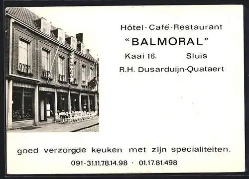 AK Sluis, Dusarduijn-Quataert, Hotel-Cafe-Restaurant Balmoral, Kaai 15