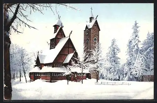 AK Brückenberg, Kirche Wang im Winter