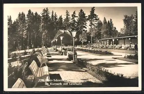 AK Ober-Schreiberhau, Im Kurpark, Partie mit Lesehalle