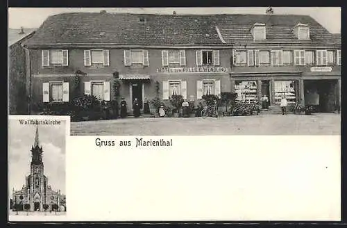 AK Marienthal, Hotel zum Pflug E.. Wendling, Wallfahrtskirche