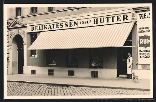 Foto-AK Wien, Delikatessen Josef Hutter, Lacknergasse 33