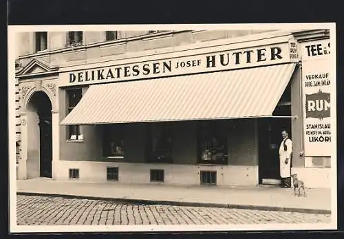 Foto-AK Wien, Delikatessen Josef Hutter, Lacknergasse 33