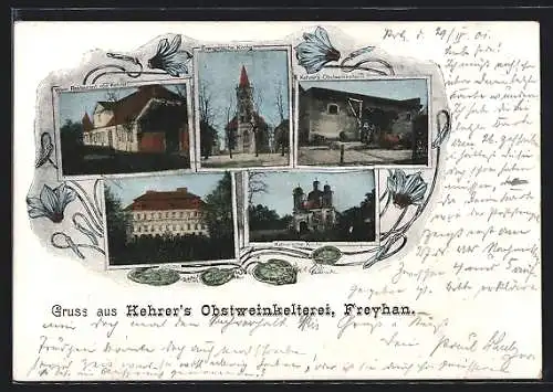 AK Freyhan, Kehrers Obstweinkelterei, Wein-Restaurant, Schloss