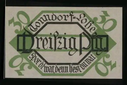 Notgeld Tonndorf-Lohe 1921, 30 Pfennig, Alter Grenzstein