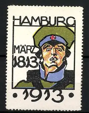 Reklamemarke Befreiungskriege, Hamburg, 1813-1913, Soldat