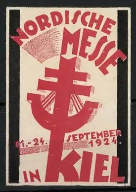 Präge-Reklamemarke Kiel, Nordische Messe 1924, Messelogo